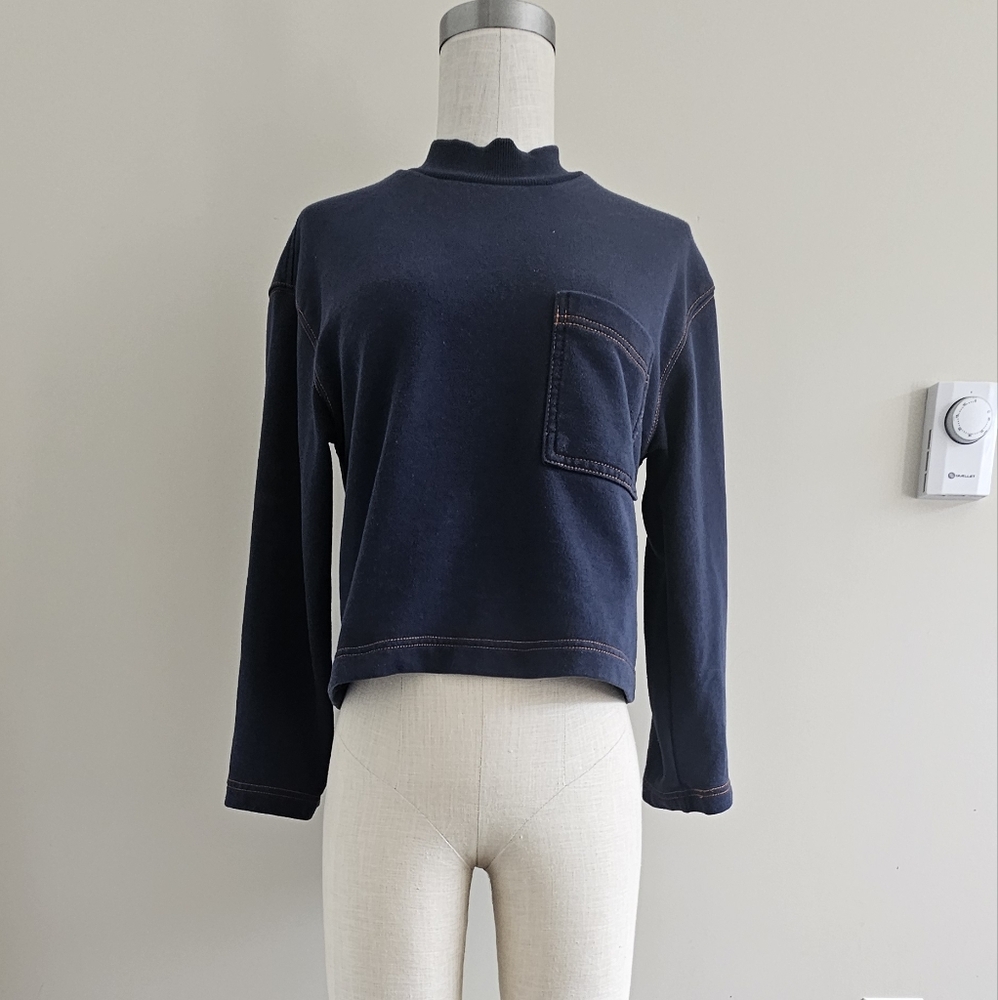 Navy cropped sweater
